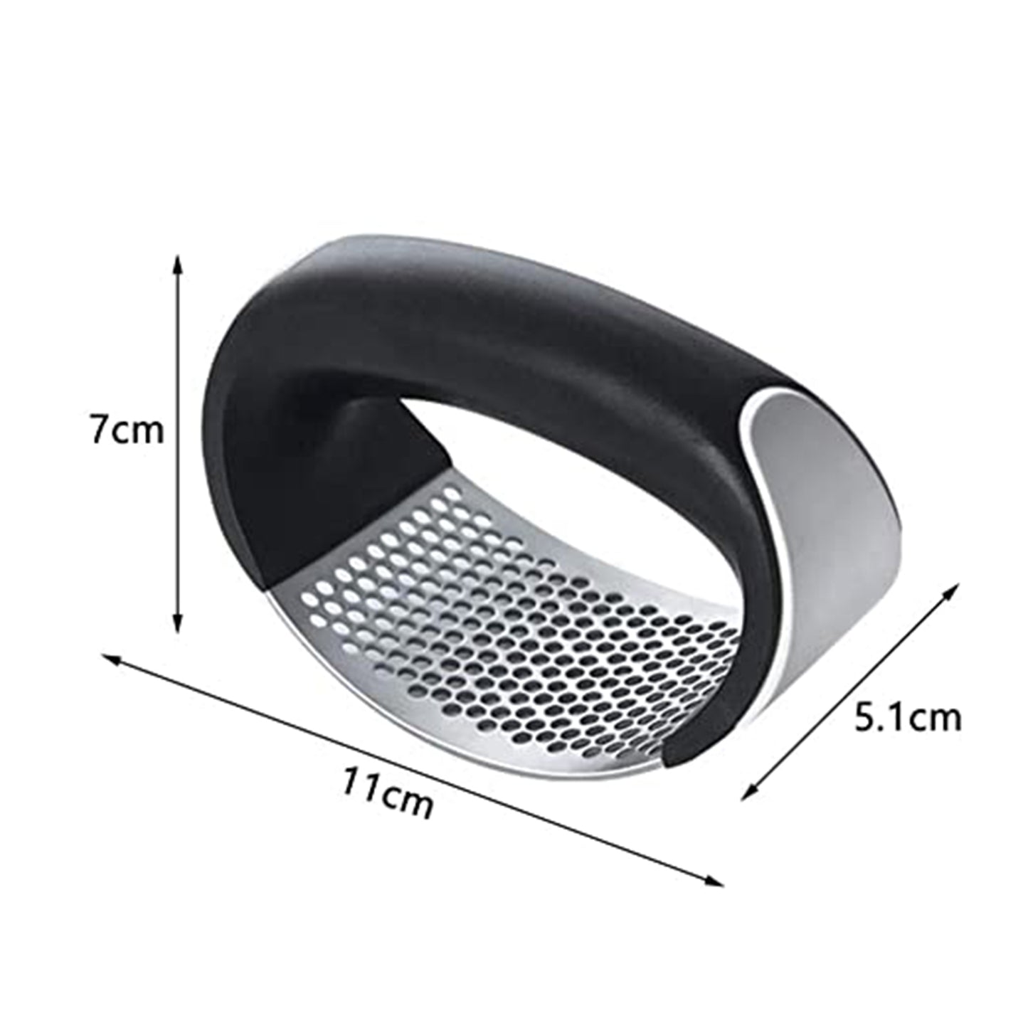 Multipurpose Garlic Presser Squeeze Press Crusher Stainless Steel Kitchen Tools Quick Handy Ginger Garlic Crusher - Fynkkart