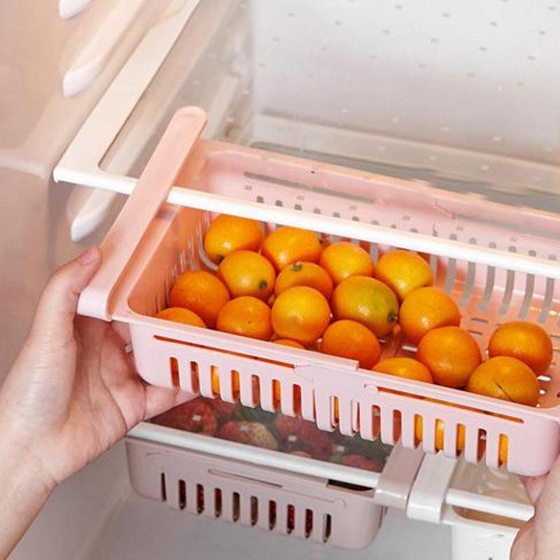 113 Adjustable Fridge Storage Basket Fridge Racks Tray Sliding Storage Racks (4 Pc Set) - Fynkkart