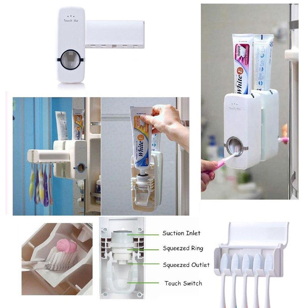 Toothpaste Dispenser  Tooth Brush Holder - Fynkkart