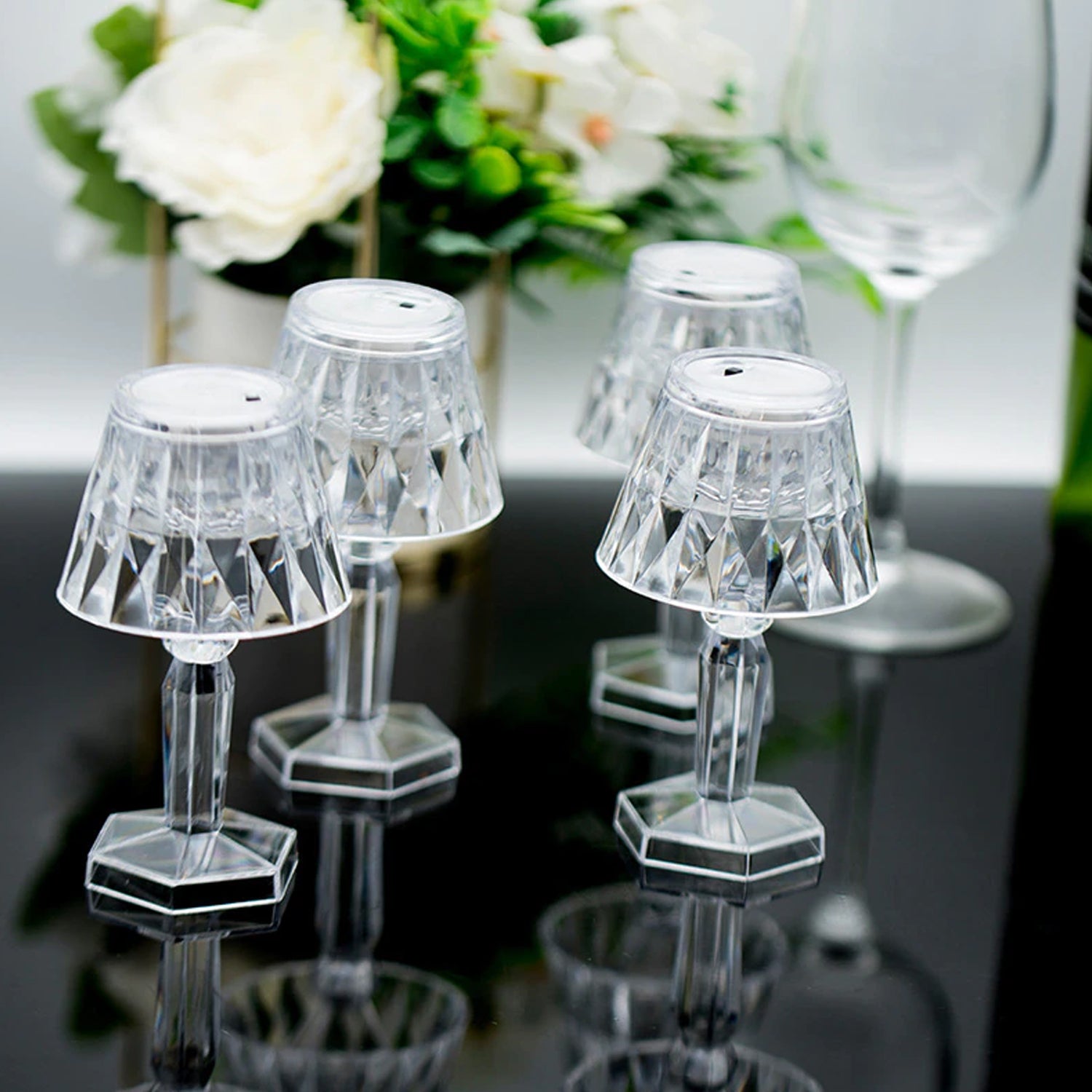6610 2in1 Transparent Mini Crystal Table Lamp With Reflection Light - Fynkkart