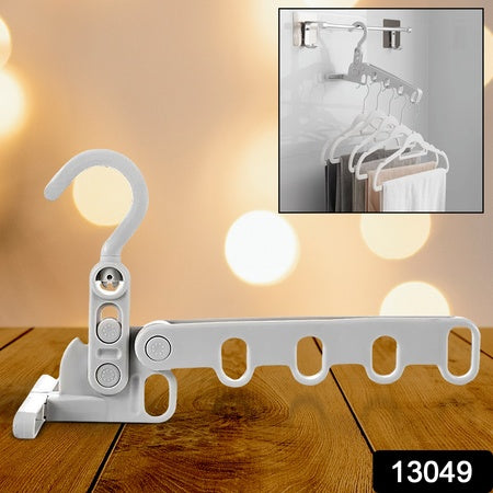 5holes Foldable Clothes Hanger Travel Clothes Hanger Multifunctional Clothes Hanger Space-saving Wall Holder Clothes Rack Robust Clothes Hanger For Travel Indoors. - Fynkkart