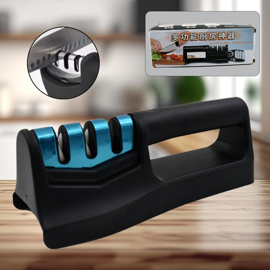 10020 Knife Sharpener For Kitchen  Knife Sharpener With Vegetable Chopper And Fish Scale Remover  Handheld Knives  Pocket Knife Sharpener  Knife Sharpener For Chefs  Serrated Knife (9in1) - Fynkkart