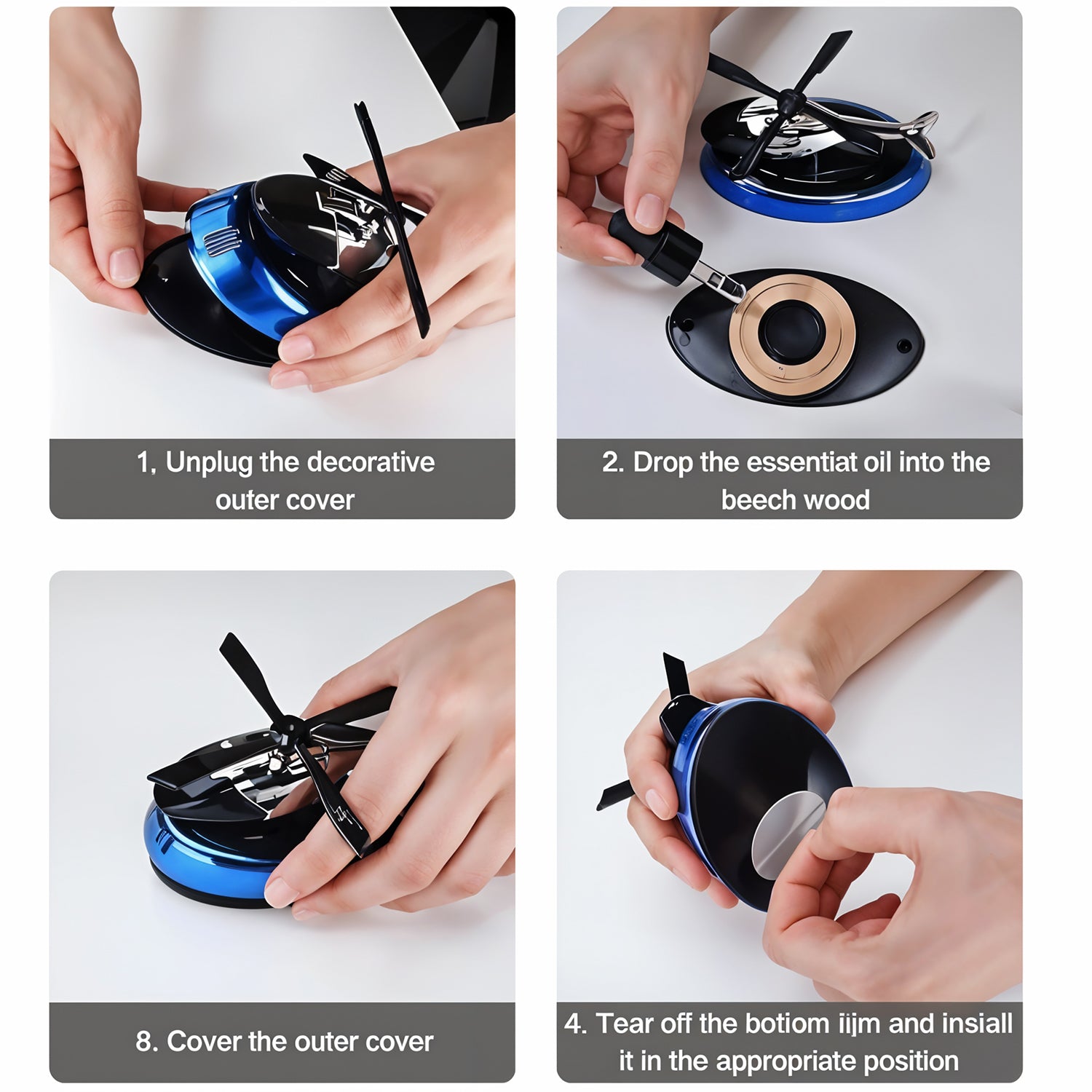 Solar-powered Rotating Helicopter Car Air Freshener - Fynkkart