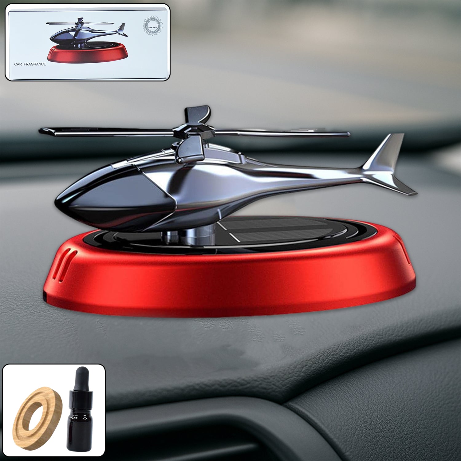 Solar-powered Rotating Helicopter Car Air Freshener - Fynkkart