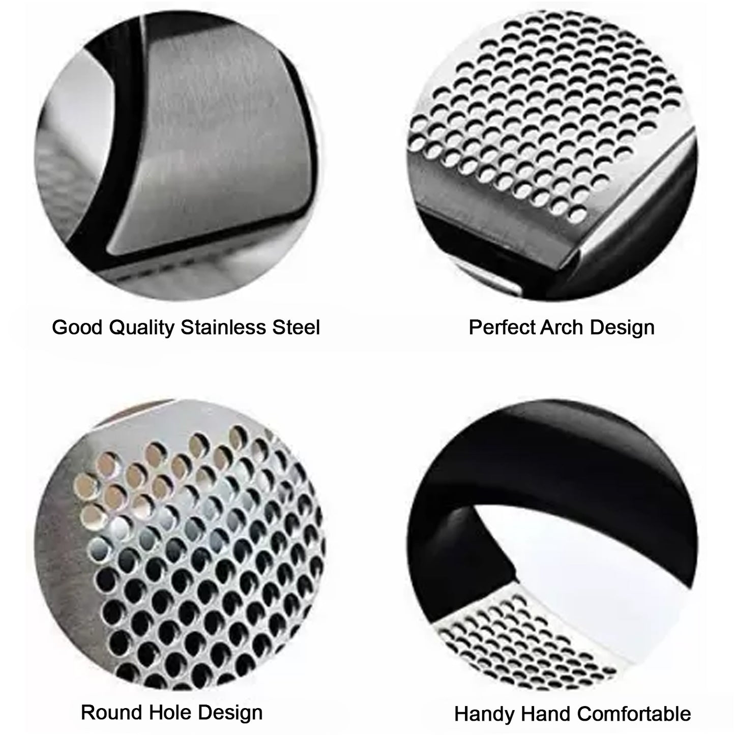 Multipurpose Garlic Presser Squeeze Press Crusher Stainless Steel Kitchen Tools Quick Handy Ginger Garlic Crusher - Fynkkart