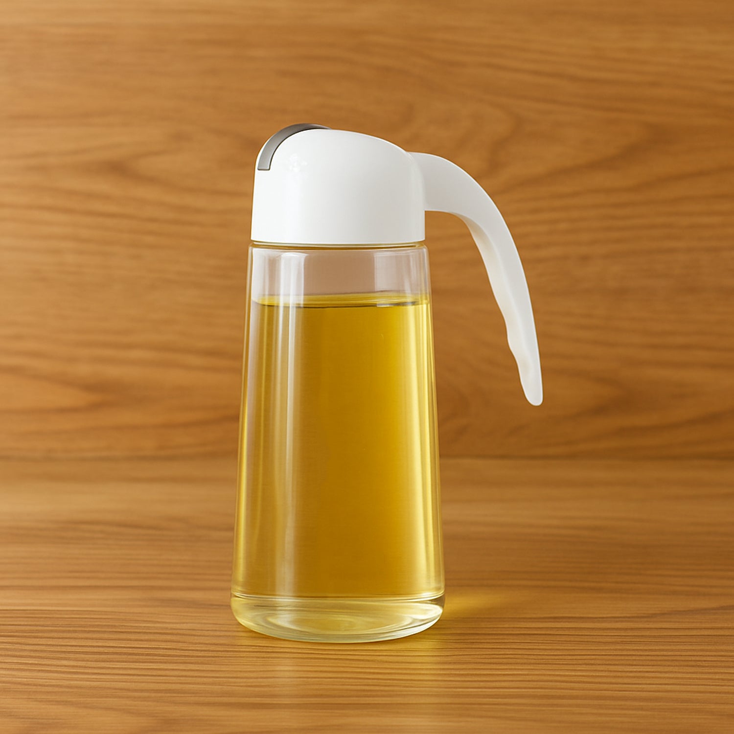 Kitchen Glass Oil Bottle Dispenser Automatic Opening Closing Home Bottles For Oil And Vinegar Honey Olive Oil Container (630ml) - Fynkkart