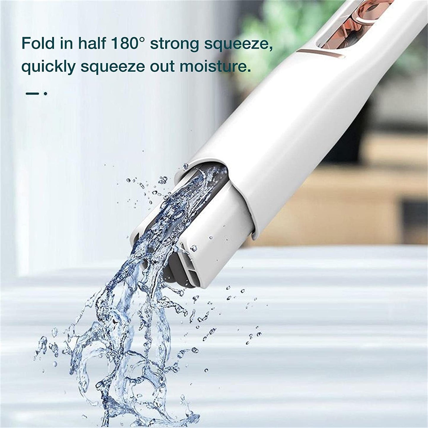 Portable Self-squeeze Short Mop Mini Hand Wash-free Strong Absorbent Mop With 1 Cotton Head Cleaning Sponge For Bathroom Kitchens Table - Fynkkart
