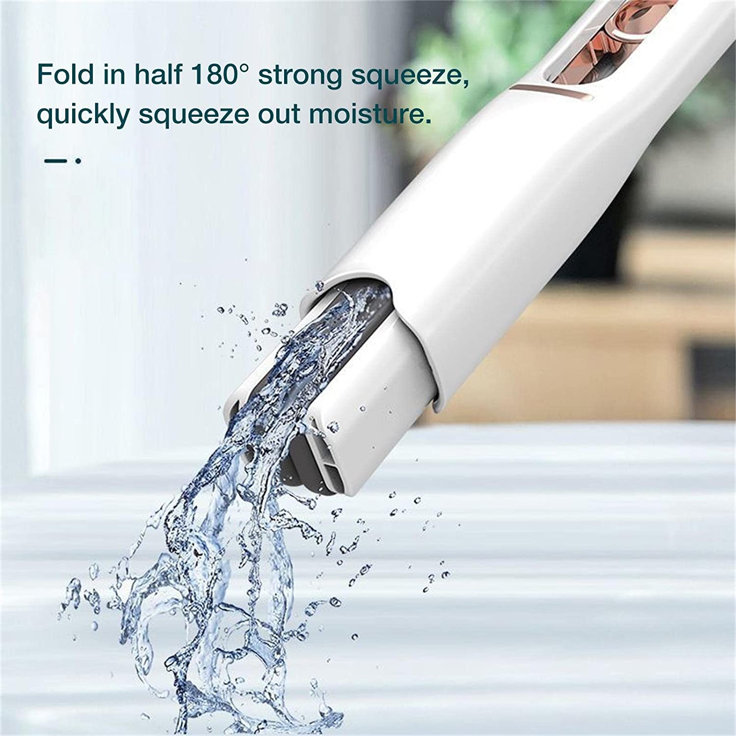 Portable Self-squeeze Short Mop Mini Hand Wash-free Strong Absorbent Mop With 1 Cotton Head Cleaning Sponge For Bathroom Kitchens Table - Fynkkart