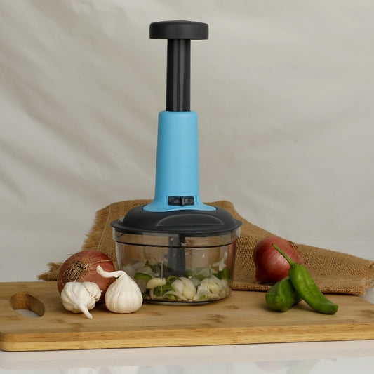 5902 Push Chopper Manual Food Chopper And Hand Push Vegetable Chopper Cutter Mixer Set For Kitchen With 3 Stainless Steel Blade. - Fynkkart