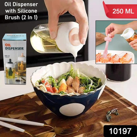 Oil Dispenser With Silicone Oil Brush (1 Pc  With Brush  250 Ml Approx) - Fynkkart