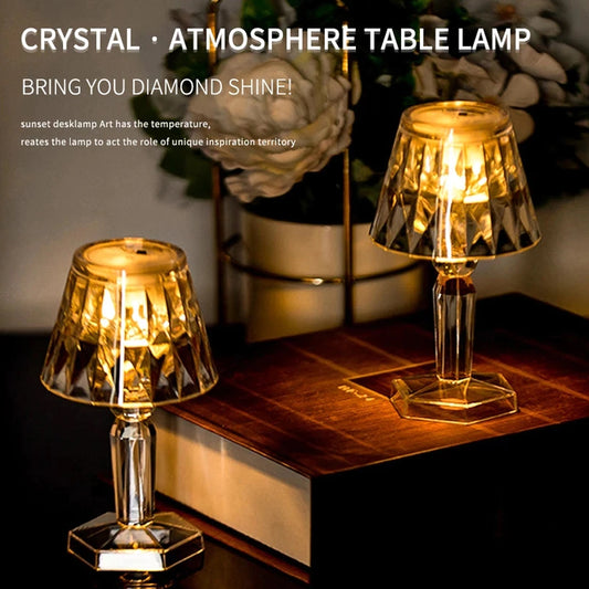 6610 2in1 Transparent Mini Crystal Table Lamp With Reflection Light - Fynkkart