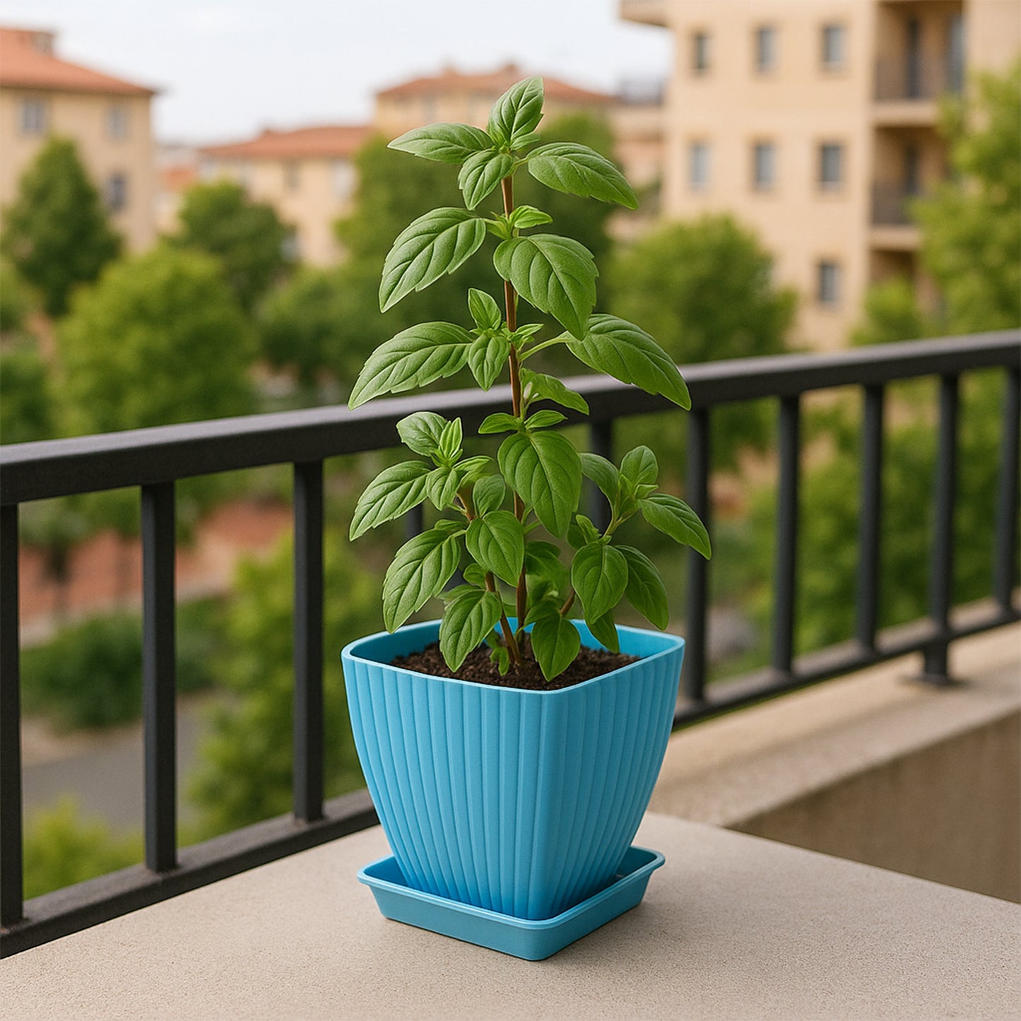 Trendy Square Plastic Flower Pots Set Of 5 - Fynkkart