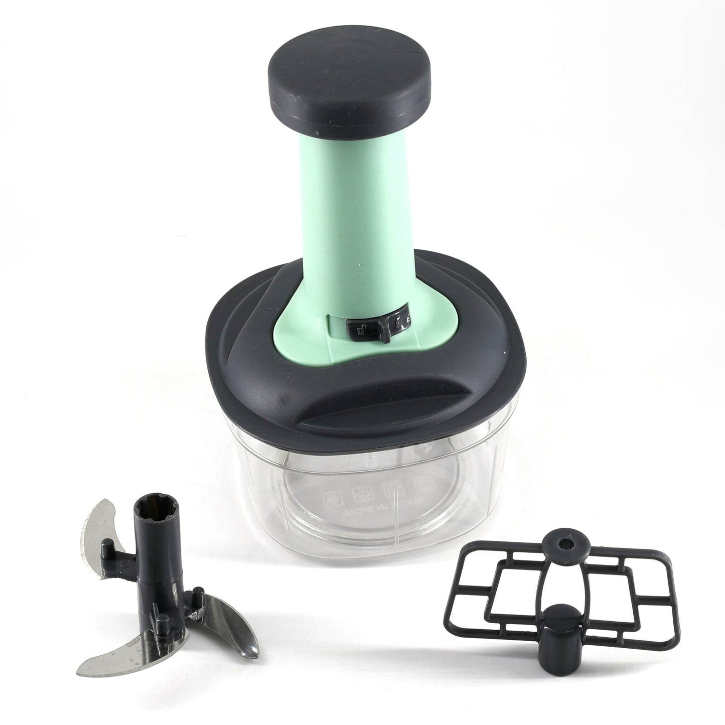 5902 Push Chopper Manual Food Chopper And Hand Push Vegetable Chopper Cutter Mixer Set For Kitchen With 3 Stainless Steel Blade. - Fynkkart