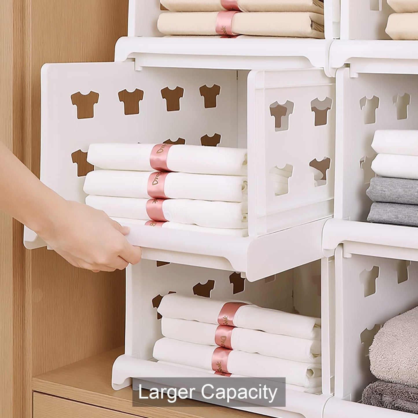 3 Layer Stackable Multifunctional Storage for Clothes Foldable Drawer Shelf Basket Utility Cart Rack Storage Organizer Cart For Kitchen Pantry Closet Bedroom Bathroom Laundry(3 Layer 1 Pc) - Fynkkart