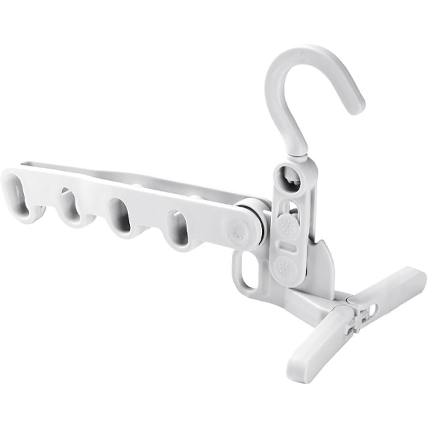 5holes Foldable Clothes Hanger Travel Clothes Hanger Multifunctional Clothes Hanger Space-saving Wall Holder Clothes Rack Robust Clothes Hanger For Travel Indoors. - Fynkkart
