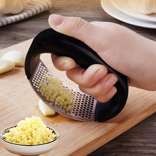 Multipurpose Garlic Presser Squeeze Press Crusher Stainless Steel Kitchen Tools Quick Handy Ginger Garlic Crusher - Fynkkart 