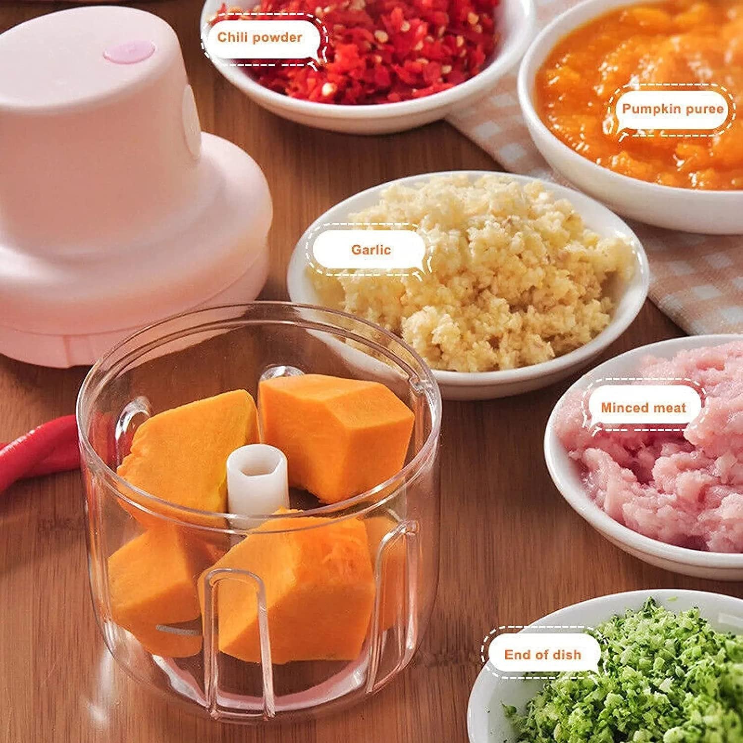 Electric Mini Garlic Chopper (250ml) - Fynkkart 