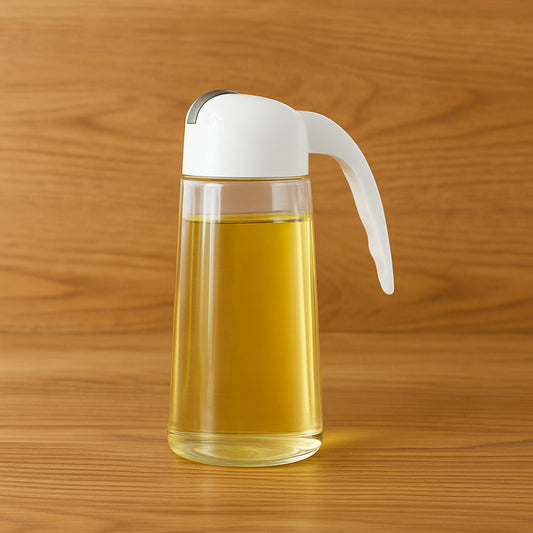 Kitchen Glass Oil Bottle Dispenser Automatic Opening Closing Home Bottles For Oil And Vinegar Honey Olive Oil Container (630ml) - Fynkkart 